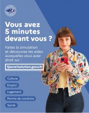 Jeunes du Centre-Val de Loire : Vous avez 5 minutes ? Trouvez vos aides en quelques clics avec « 1 jeune, 1 solution ».